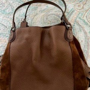 Coach Edie 42 shoulder bag mixed leather 57647 Dk/Liq